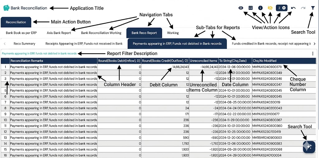 Bank reconciliation solution